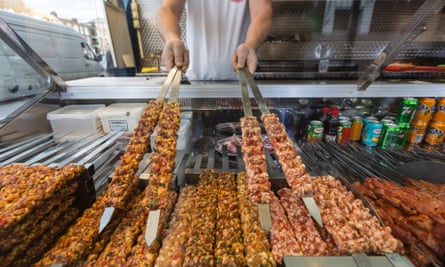 Kebabs ready for cooking at Super Ocakbasi