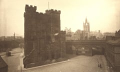 An old picture of Newcastle's Castle Keep