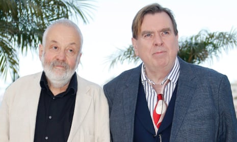 Mike Leigh and Timothy Spall at Cannes, where Mr Turner won the best actor award.