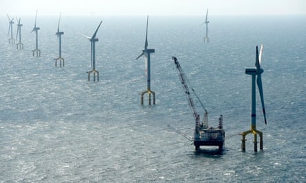 The BARD Offshore 1 windfarm, 100 kilometres (62 miles) north-west of the German island of Borkum in the North sea.