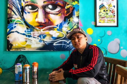 David Lalrammawia, aka Zine, graffiti artist, hip-hop fan, and owner of Mizo Diner, Delhi