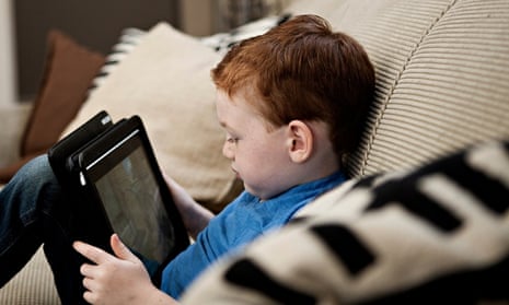 Boy with digital tablet