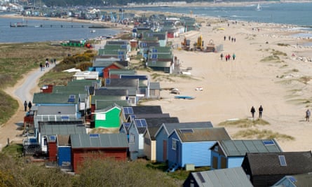 Beach houses with solar panels in Dorset