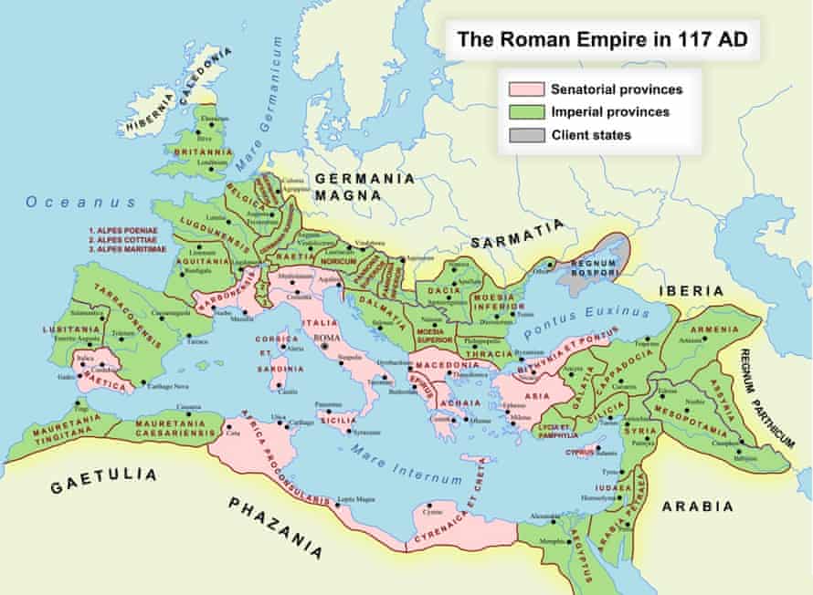 The Roman empire in 117CE.