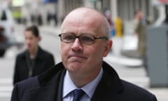 David Drumm, former head of Anglo Irish Bank, going to his bankruptcy hearing in Boston in 2010.