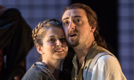 Ana Maria Labin as Konstanze and Benjamin Bliss as Belmonte in Glydebourne's touring version of Die Entführung aus dem Serail.
