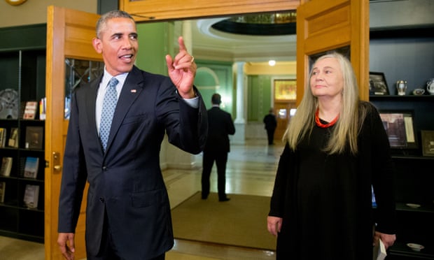 President Barack Obama with Marilynne Robinson.