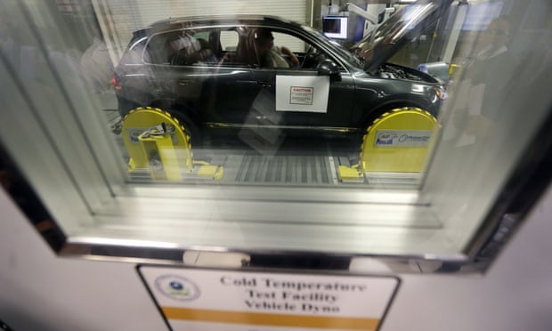 A Volkswagen diesel car being tested by the EPA in Ann Arbor, Michigan.
