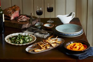 A table laid out with side dishes