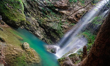 The waterfall at Milopotamos in Kythera, 