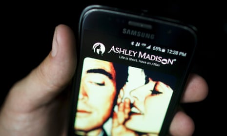 The Ashley Madison app displayed on a smartphone