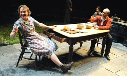 Niamh Cusack (Maggie) and Finbar Lynch (Jack) in Brian Friel's Dancing At Lughnasa at the Old Vic, London (2009).