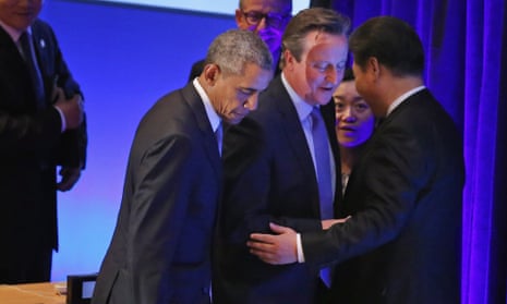 US president Barack Obama, British prime minister David Cameron and Chinese president Xi Jinping