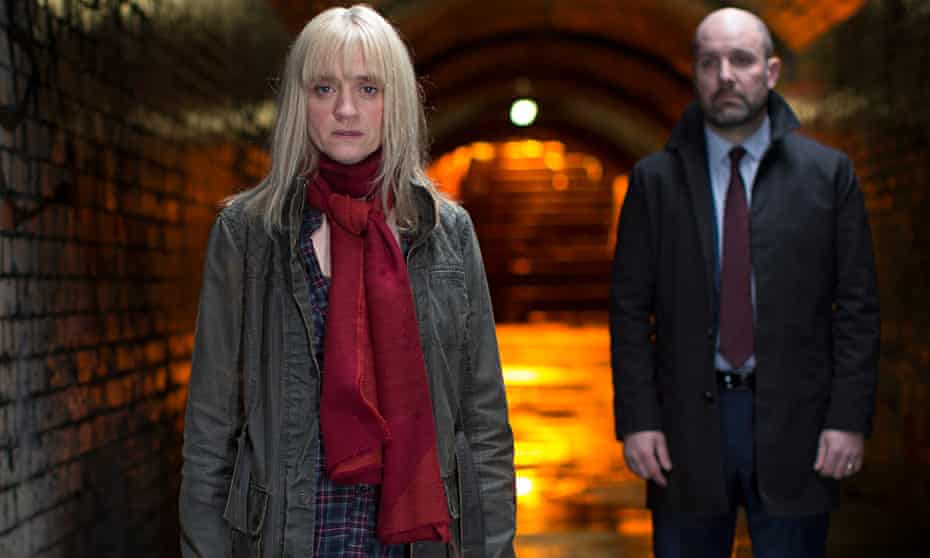 Anne-Marie Duff as Claire Church and Johnny Harris as DCI John Hind in From Darkness. Photograph: Sa