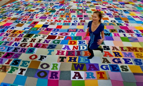 Giant knitted poem