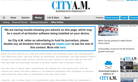City AM adblocking