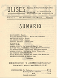 Ulises No.1 (contents page), May 1927.