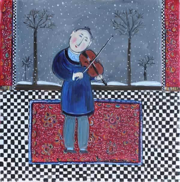 Nigel in Winter, 2013, one of Dora Holzhandler's four portraits of Nigel Kennedy, a celebrated exponent of Vivaldi's The Four Seasons