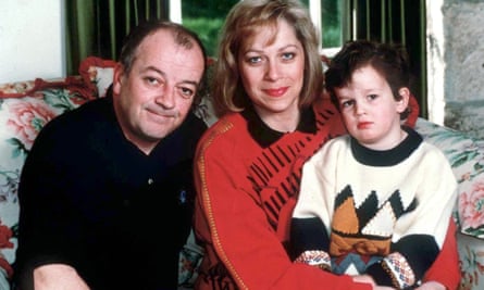 A young Matt Healy with his parents Tim Healy and Denise Welch at home in 1997