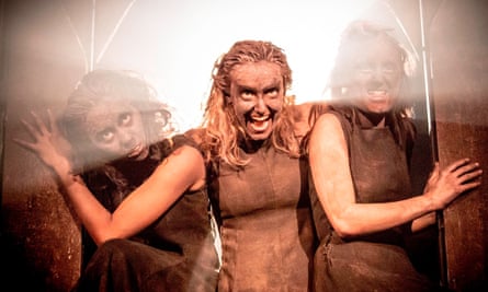 Macbeth's three witches – played by Anjana Vasan, Charlie Cameron and Laura Elsworthy – in the 2013 Manchester international festival production.