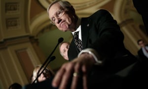 The Senate minority leader, Harry Reid, discussing the budget agreement reached earlier in the week.