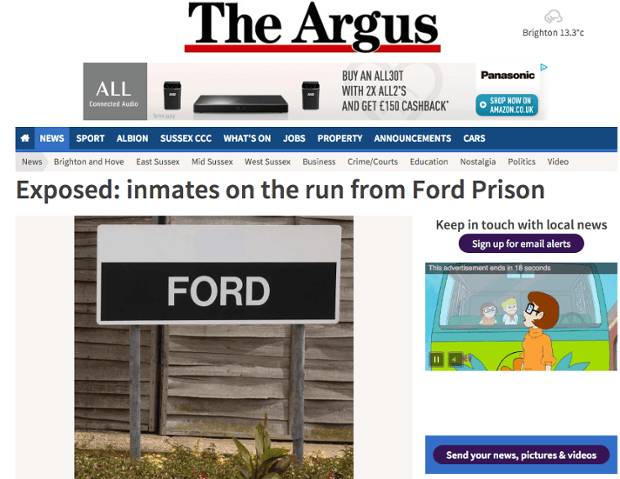The Argus: 'Exposed: inmates on the run from Ford Prison'