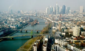 A view at the banking metropolisis centre taken from a council hall of the European Central Bank in Frankfurt