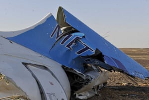 The wreckage of the Russian airliner.