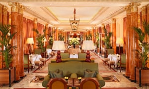 The Promenade at the Dorchester, where high sofas and faux-marble pillars make it hard to see who is talking to who.