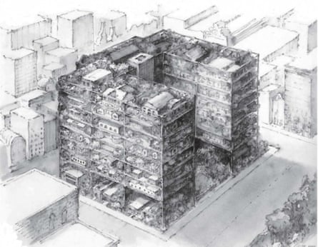 Highrise of Homes by James Wines, part of SITE Specific - Architectural Drawings 1979 to 2012 at the Rhona Hoffman Gallery