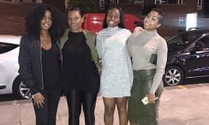 Zalika Miller, Reisha, Tasha and Lin Mei on their way to Dstrkt nightclub in the West End