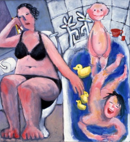 Bathtime Blues, oil on board, by Anita Klein.