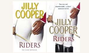 The original cover of Jilly Cooper's novel Riders (left) and the toned-down version.