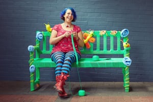 Knit wit ... graffiti knitter Deadly Knitshade conjures clever creations with her needles.