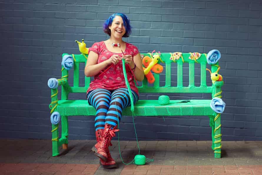 Knit wit ... graffiti knitter Deadly Knitshade conjures clever creations with her needles.
