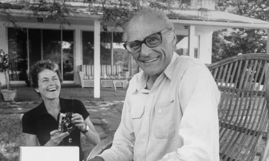 A happy home … Arthur Miller and his wife, Inge Morath, at their Roxbury, Connecticut house.
