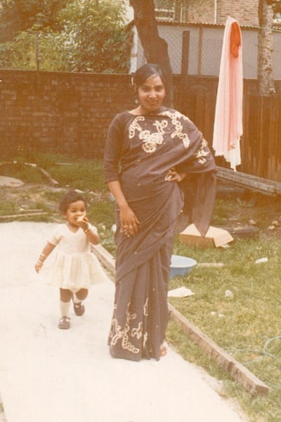 Kiran with her mother, Piari Sidhu.