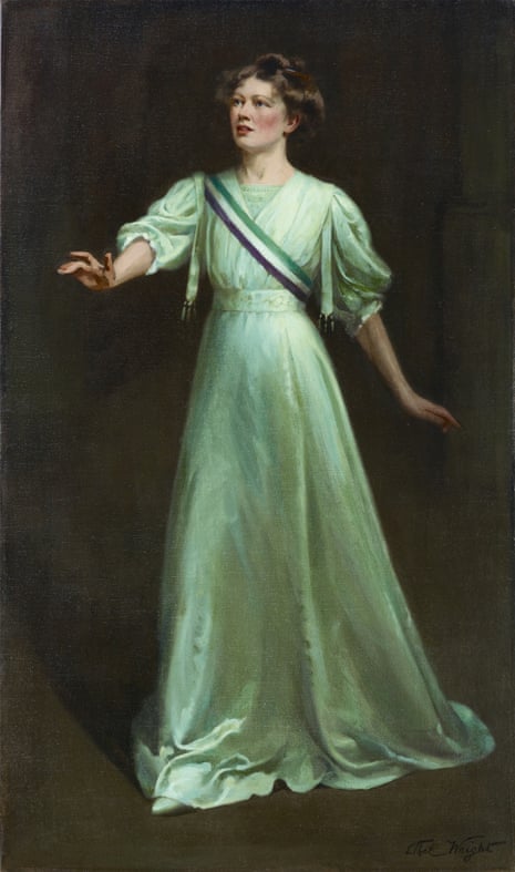 A portrait of Christabel Pankhurst, by Ethel Wright.