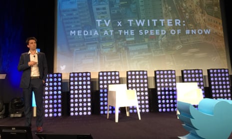 Twitter's Dan Biddle presenting at the Mipcom conference in Cannes
