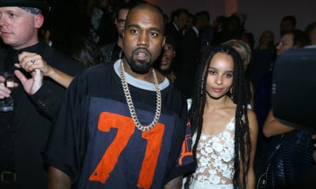 Kanye West with Zoe Kravitz earlier this month.