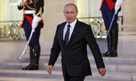 Russian president Vladimir Putin in Paris.