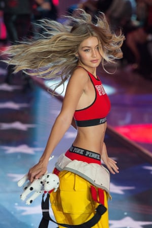 Gigi Hadid on the 2015 Victoria's Secret Fashion Show.