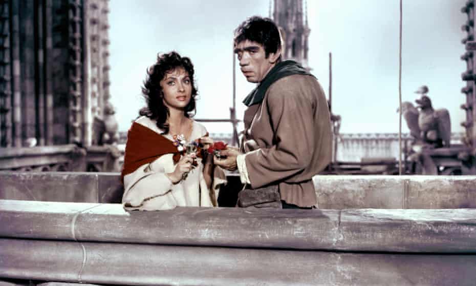 Notre damn girl ... Gina Lollobrigida as Esmeralda, opposite Anthony Quinn in the 1956 adaptation of The Hunchback of Notre Dame.