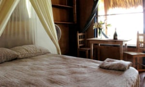 A bedroom at Cabañas Balamjuyuc, Mazunte, Oaxaca, Mexico.