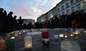 Candle light vigil to the victims of the Paris attacks in Brussels' Molenbeek district