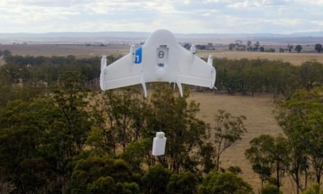 Photograph supplied by Google said to show a Project Wing drone during testing.