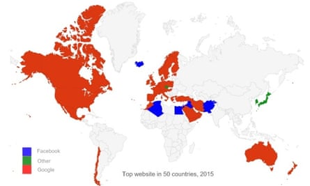 Highest trafficked websites May to June 2015