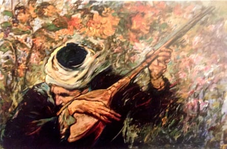 Musician, 1999, Oil on canvas, by Habibollah Sadeghi