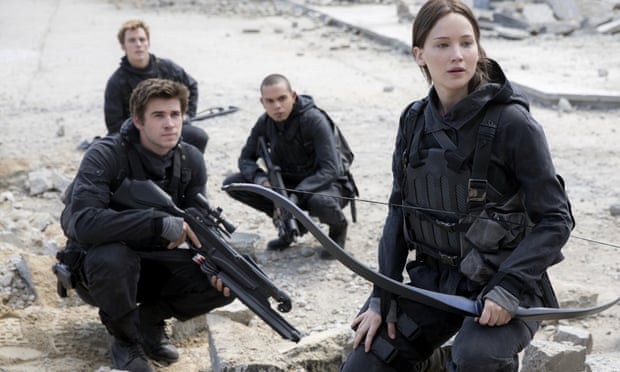 Jennifer Lawrence as Katniss Everdeen, seeking revenge in The Hunger Games: Mockingjay, part two.