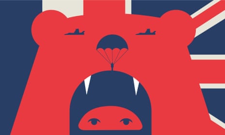Noma Bar illustration for Russia joining Europe's anti-Isis effort